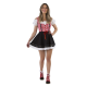 Dirndl Lise rood wit geruit met zwarte rok