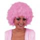 009. Pruik Afro Hippie Licht Roze