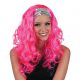 089. Pruik Go Go Roze met Glitter Band