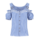 Damesblouse met lijfje  blauw/wit 