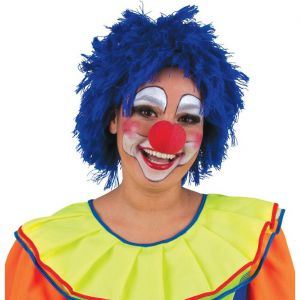 058. Pruik Clown Blauw