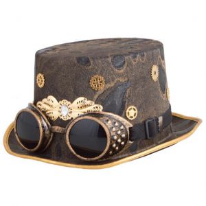 Hoed Steampunk met bril