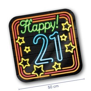 Neon Decoration Signs Happy 21