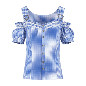 Damesblouse met lijfje  blauw/wit 