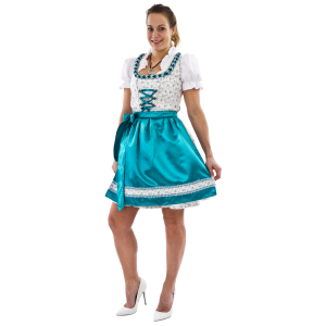 Dirndl petrol pastelkleur met bloemen