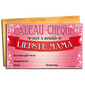 Cadeau Cheque Liefste Mama