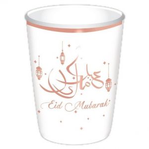 Bekertjes Eid Mubarak Rose Goud/Wit