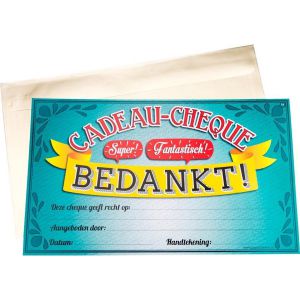 Cadeau Cheque Bedankt