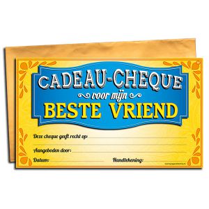 Cadeau Cheque Beste Vriend